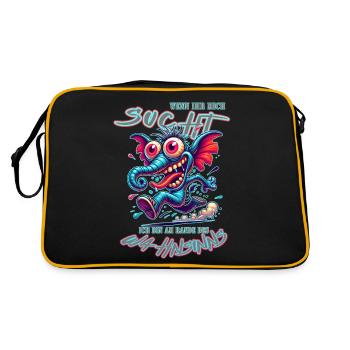 Si vous me cherchez, je suis au bord de la folie - Sac Retro - noir/or - Dos