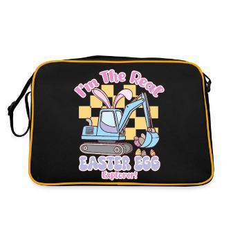 I m the real Easter Egg - Retro Tasche - Schwarz/Gold - Hinten