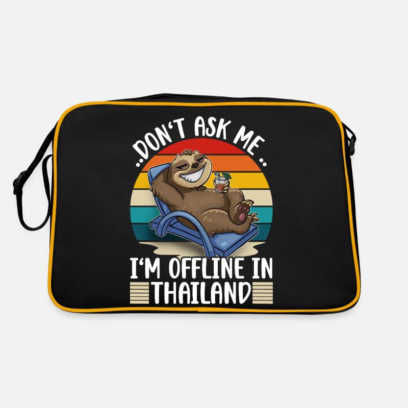 Thailand Urlaub Reise - Retro Tasche - Schwarz/Gold