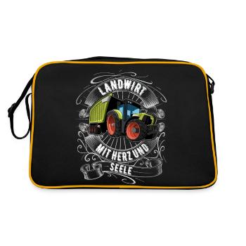 Landwirt - Retro Tasche - Schwarz/Gold - Hinten