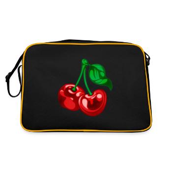 Cherries in Chest Pocket Shirt Pocket Bag - Retro Bag - black/gold - Back