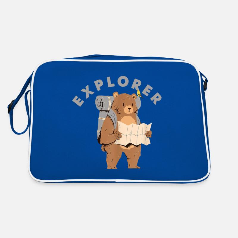 Explorer Backpacking Hiking Bear avec carte Sac Retro
