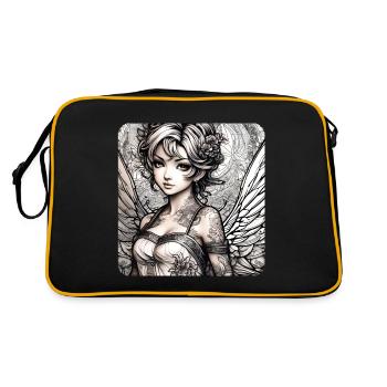 Cute angel with tattoos - Retro Bag - black/gold - Back