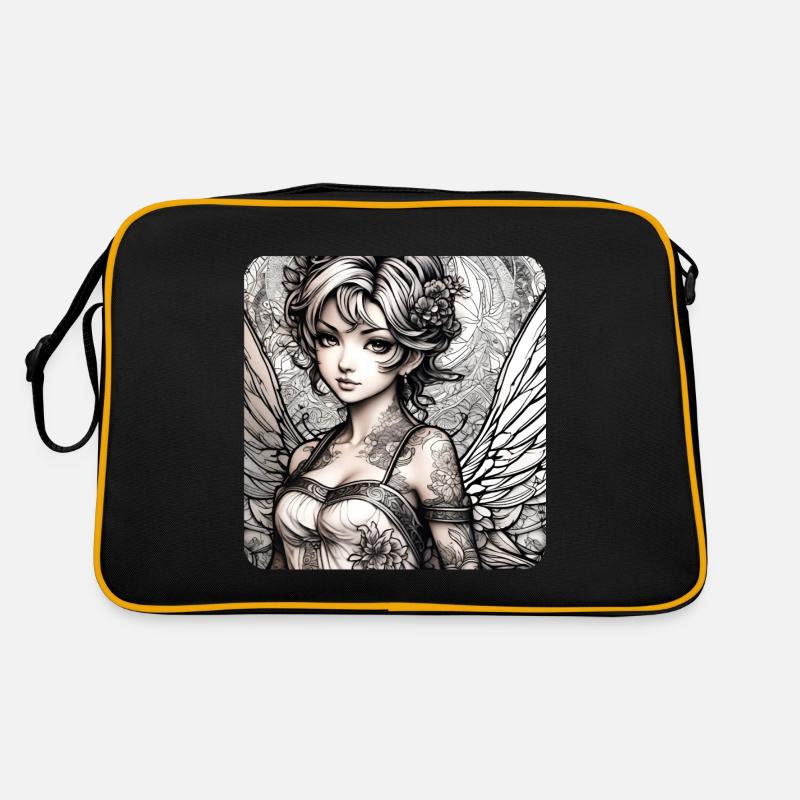 Niedlicher Engel mit Tattoos Retro Tasche
