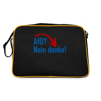 AfD? Nein danke! - Retro Tasche - Schwarz/Gold - Hinten