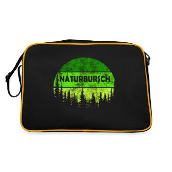 Naturbursch grün - Retro Tasche - Schwarz/Gold - Hinten