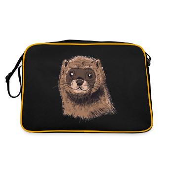 Idée cadeau de belette de furet de vison - Sac Retro - noir/or - Dos