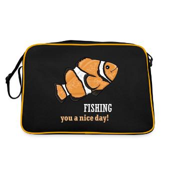 Poisson clown poisson clown poisson mignon illustration - Sac Retro - noir/or - Dos