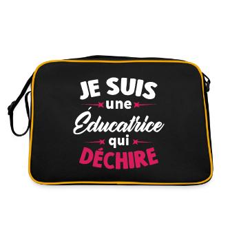 Je suis une éducatrice qui déchire - Sac Retro - noir/or - Dos