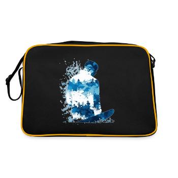 Snowboarder Abstract - Sac Retro - noir/or - Dos