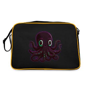 Happy Pink Octopus - Retro Bag - black/gold - Back