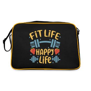 Fit life Happy Life gym and fit lifestyle design - Retro Bag - black/gold - Back