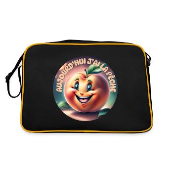 Aujourd'hui j ai la pêche - Sac Retro - noir/or - Dos