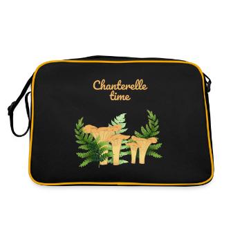 Girolles dans une forêt - Sac Retro - noir/or - Dos