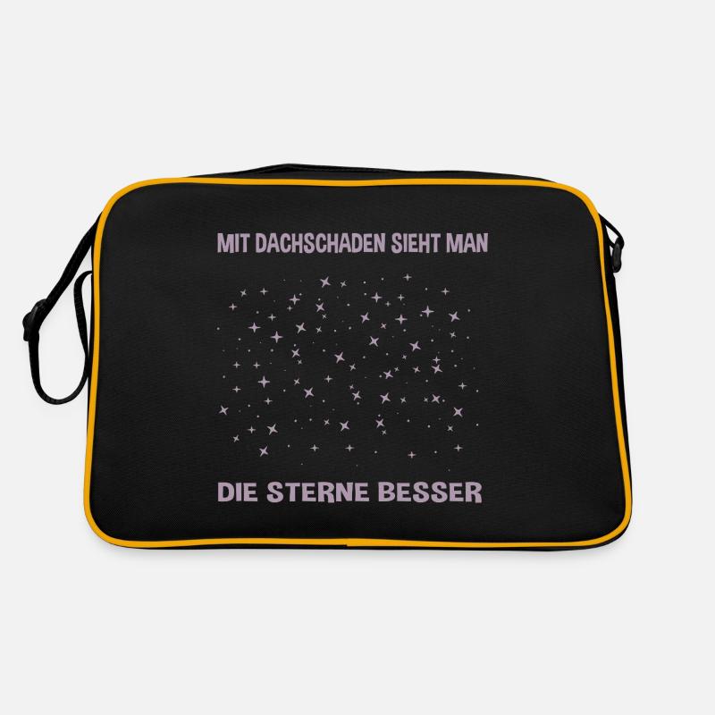 Mit Dachschaden sieht man Sterne Sternenhimmel Retro Tasche