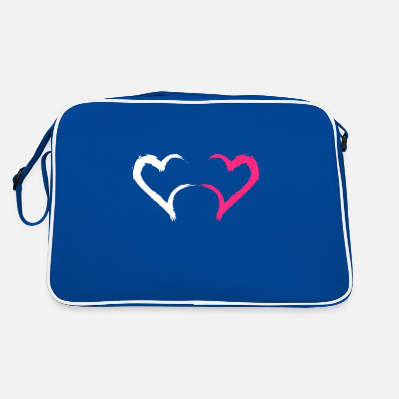 Coeur rose et blanc Sac Retro