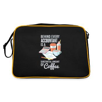 Buchhalter und Kaffee Lustige Sprüche Büro - Retro Tasche - Schwarz/Gold - Hinten