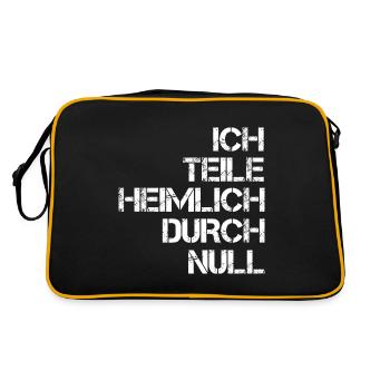 I secretly divide math by zero - Retro Bag - black/gold - Back