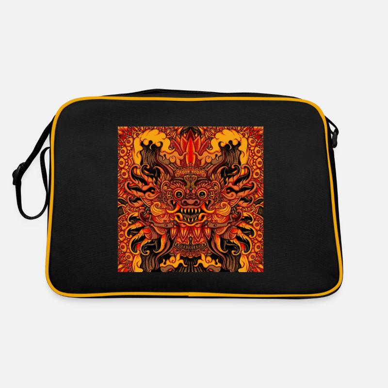orange Bali - Retro Tasche - Schwarz/Gold