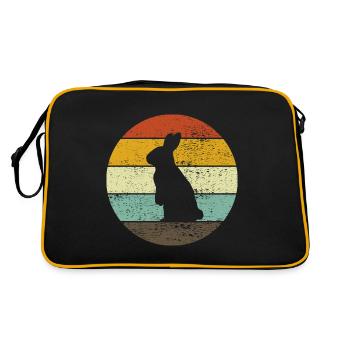 Rabbit Easter Retro Gift - Retro Bag - black/gold - Back