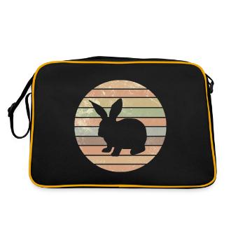 Rabbit Easter Retro Gift - Retro Bag - black/gold - Back