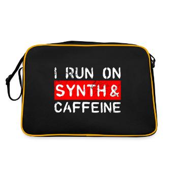 I run on synth & caffeine - Retro Bag - black/gold - Back