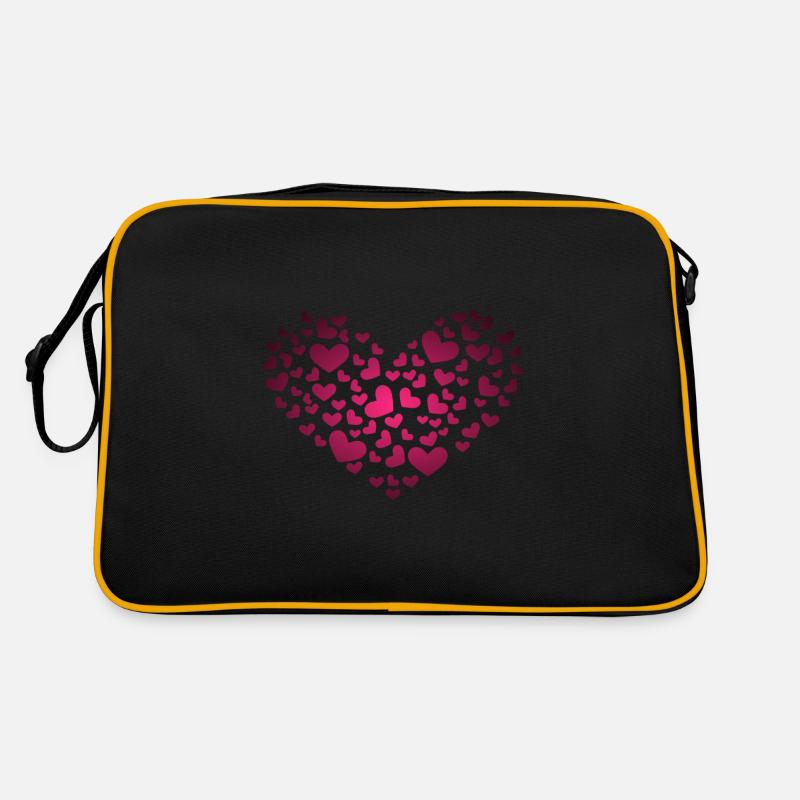 Herz aus Herzchen Retro Tasche