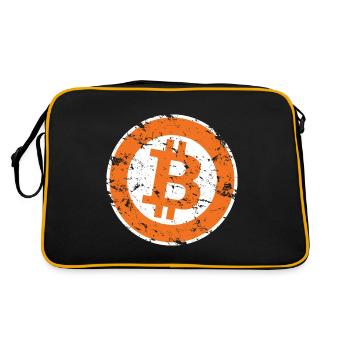 Logo Bitcoin Crypto Trader Gift Hommes Femmes & Enfants - Sac Retro - noir/or - Dos