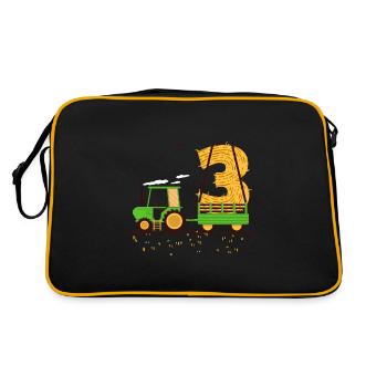 Tracteur avec remorque 3e anniversaire cadeau trois - Sac Retro - noir/or - Dos