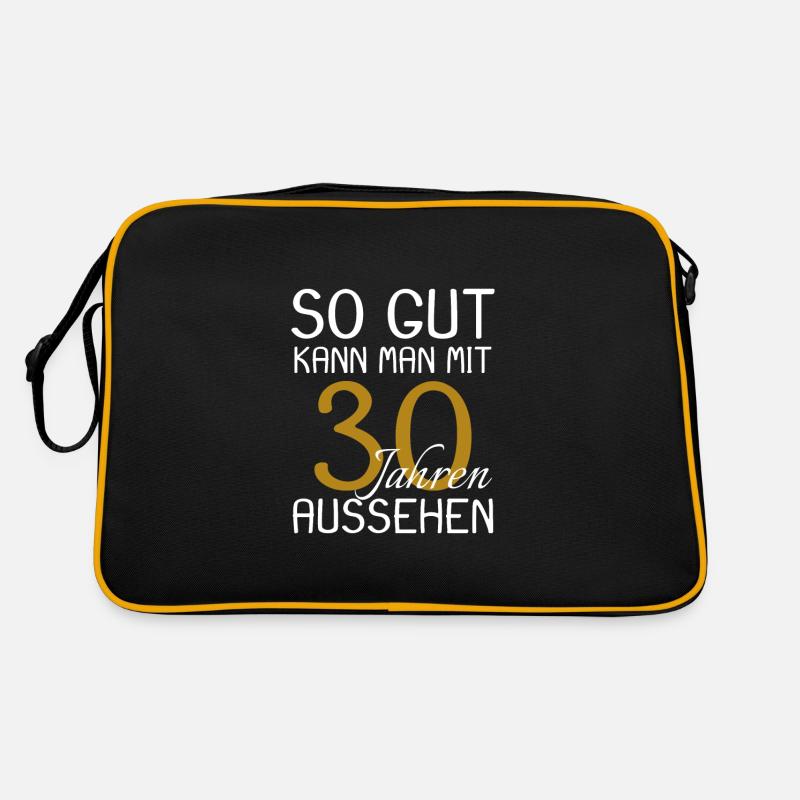 30 Geburtstag - Retro Tasche - Schwarz/Gold