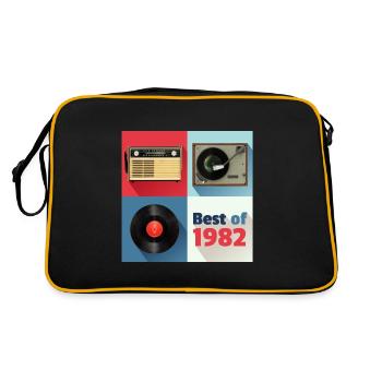 Le meilleur de 1982 Vinyl Radio Oldschool Turntable - Sac Retro - noir/or - Dos