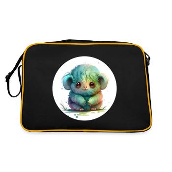 Animal monkey fantasy and cute - Retro Bag - black/gold - Back