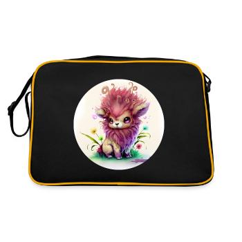 Animal lion fantasy et mignon - Sac Retro - noir/or - Dos