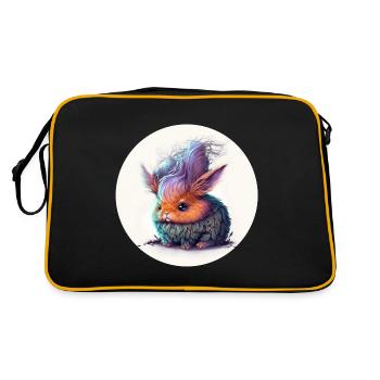 Animal rabbit fantasy and cute - Retro Bag - black/gold - Back