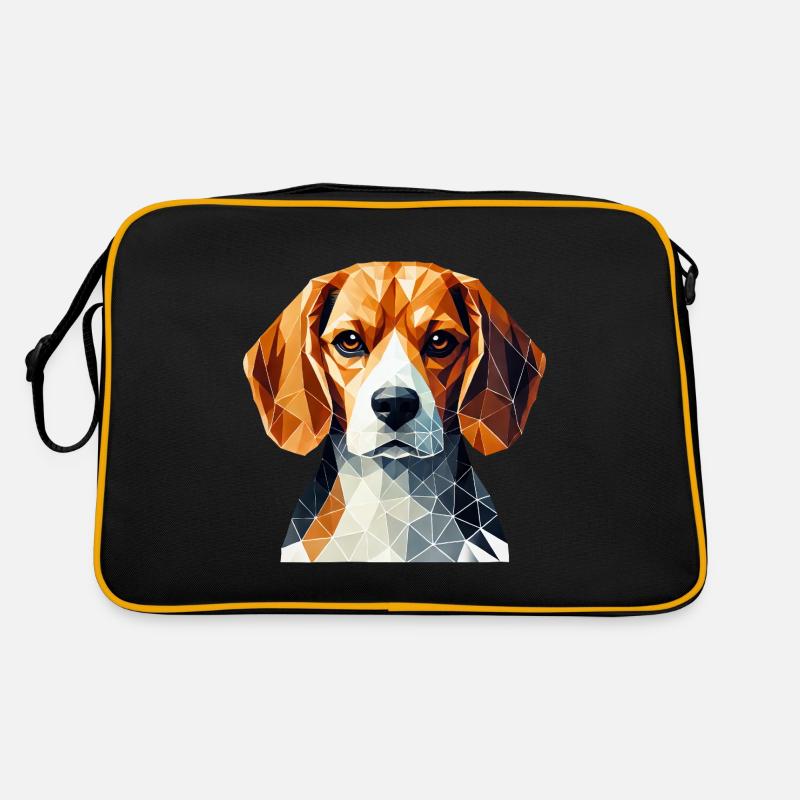 Beagle Portrait Geometry Art Dog Face Retro Bag