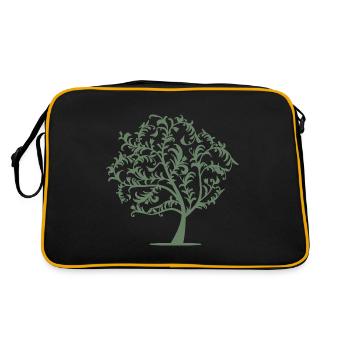 Minimalist Tree Birds Spring Silhouette - Retro Bag - black/gold - Back