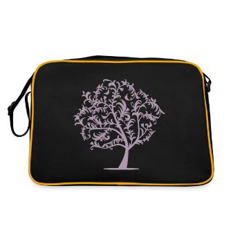 Minimalist Tree Birds Spring Silhouette - Retro Bag - black/gold - Back