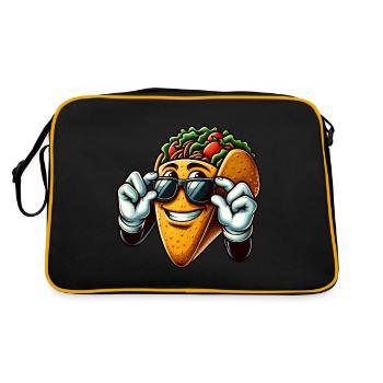Taco with Sunglasses Comic Movie Fan - Retro Bag - black/gold - Back