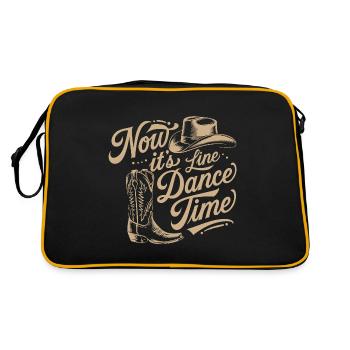 Line Dance Time Zeit zum Tanzen Linedance - Retro Tasche - Schwarz/Gold - Hinten