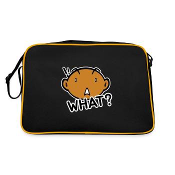 What? Funny head face gift - Retro Bag - black/gold - Back