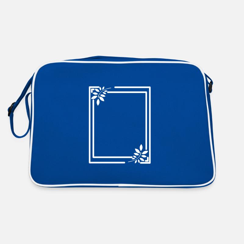 White frame with leaves line decoration Retro Bag