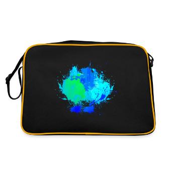 Blue Color Spot Background Decoration - Retro Bag - black/gold - Back
