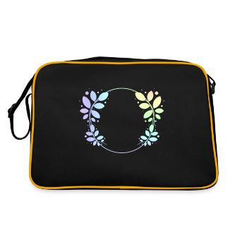 Cadre rond coloré feuilles couronnes - Sac Retro - noir/or - Dos
