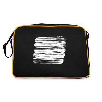 White Brush Strokes Background Decoration - Retro Bag - black/gold - Back