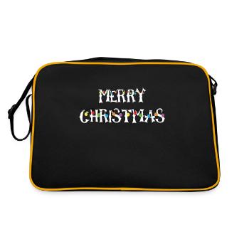Merry Christmas String lights gift - Retro Bag - black/gold - Back