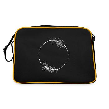 White circle frame with leaves - Retro Bag - black/gold - Back