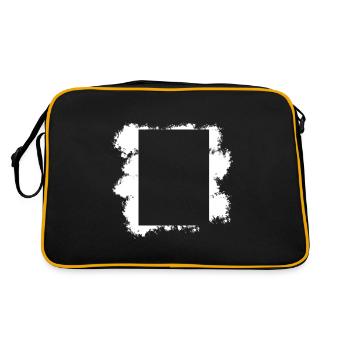 Weißer Hintergrund Rechteckige Form Deko - Retro Tasche - Schwarz/Gold - Hinten