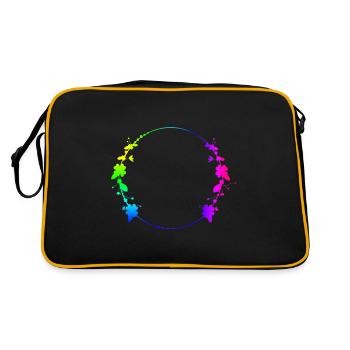 Colorful frame with flowers - Retro Bag - black/gold - Back