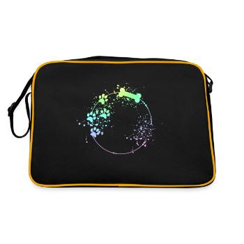 Dog Frame Dog Paw Color Spots - Sac Retro - noir/or - Dos