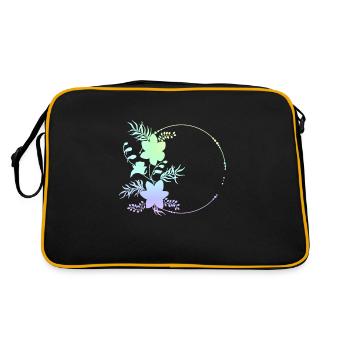 Circular frame flowers ornaments - Retro Bag - black/gold - Back